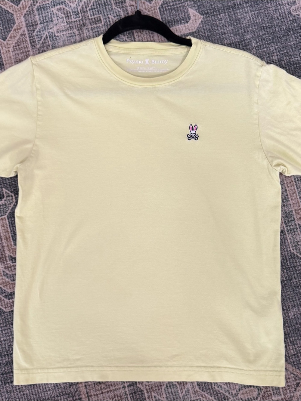 Psycho Bunny Short Sleeve Crewneck T‑Shirt in Pale Yellow